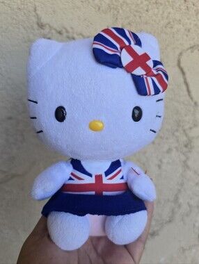 Ty Hello Kitty Beanie Babies Plush Great Britain Dress 6"